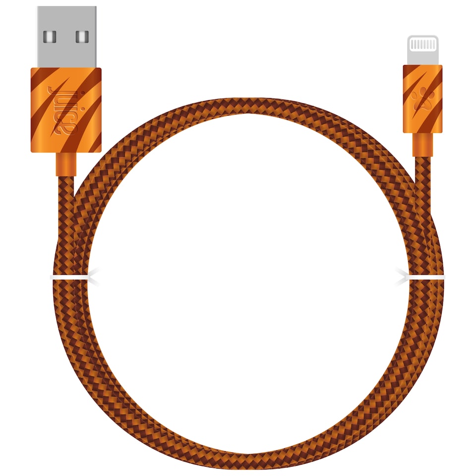 image 1 of Juice Animals Lightning USB Braided iPhone Charger Cable 2M Tiger
