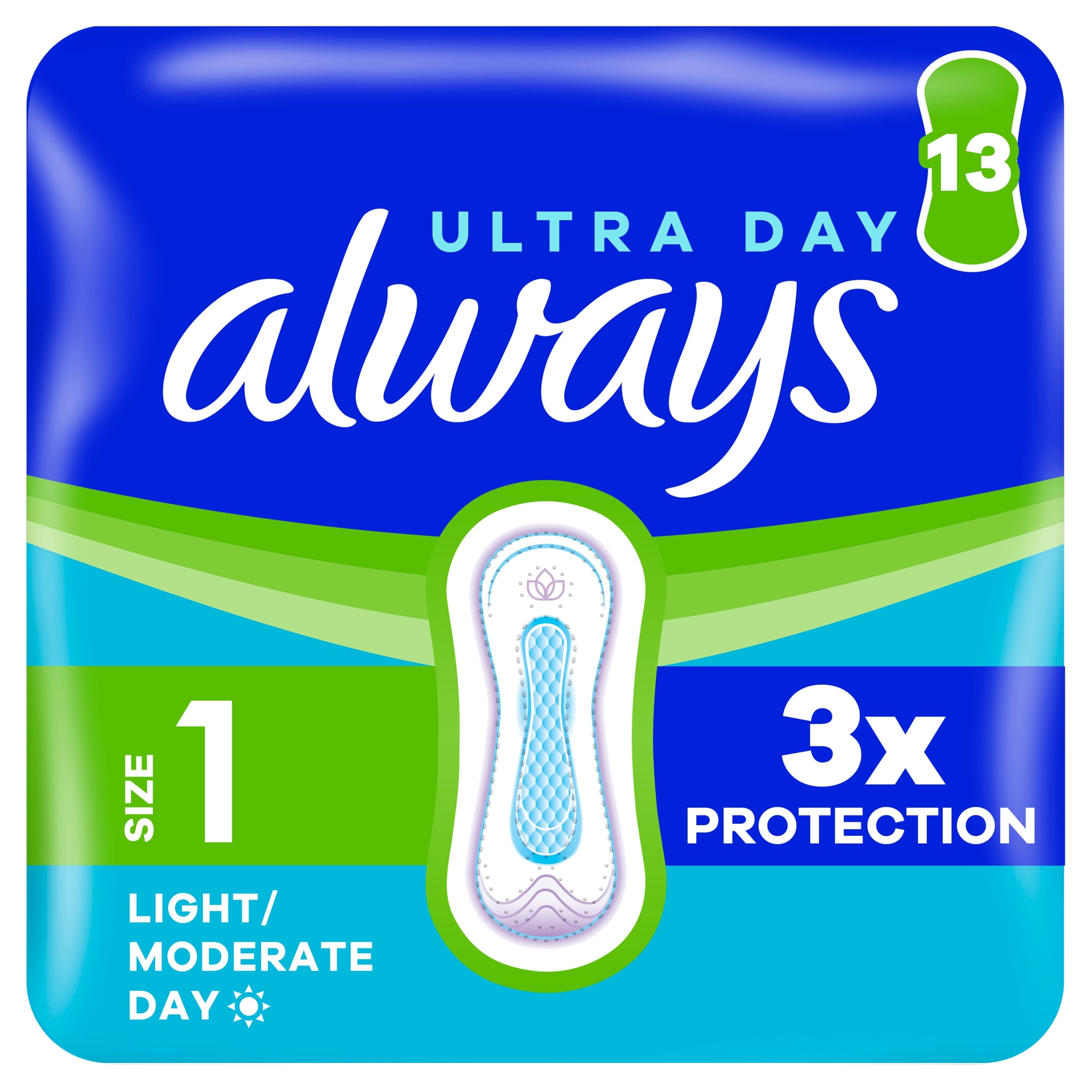 Always Ultra Day Normal 13 Sanitary Pads Size 1