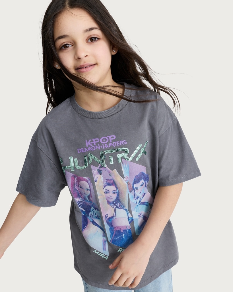 K-Pop Demon Hunters Pure Cotton Huntrix T-Shirt in Multi