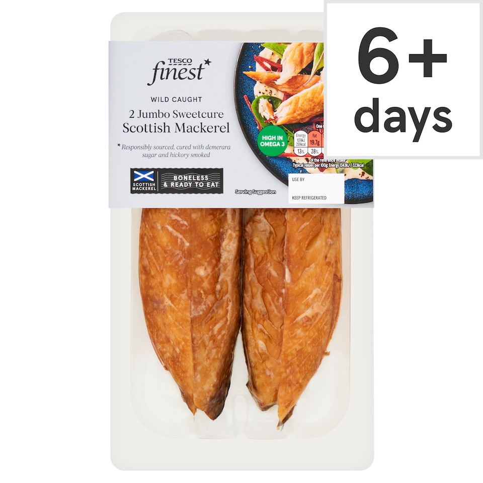 Tesco Finest Sweetcure Smoked Mackerel Fillets 160G