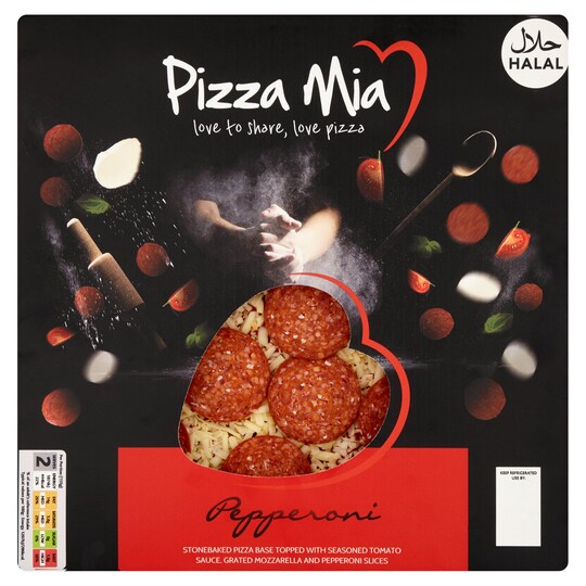 Pizza Mia Halal Pepperoni Pizza 365G Tesco Groceries