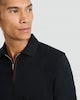 image 1 of F&F Pure Cotton Zip Neck Short Sleeved Polo Shirt in Black