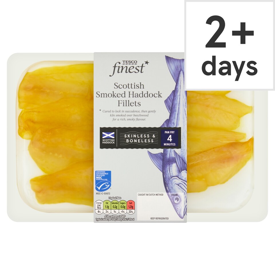 Tesco Finest Scottish Kiln Smoked Haddock Fillets 200g