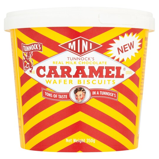 Tunnocks Milk Chocolate Caramel Mini Wafers 300G Tesco Groceries