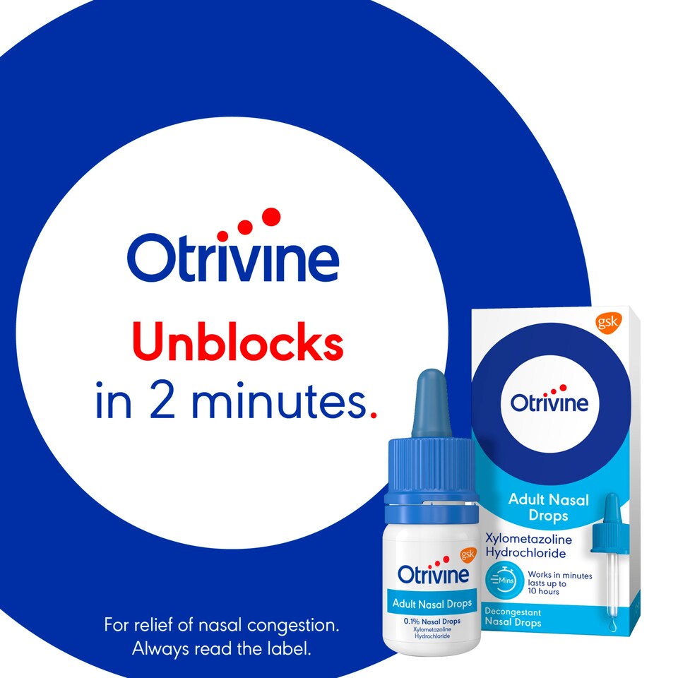 image 1 of Otrivine Adult Nasal Drops - Xylometazoline Hydrochloride 10ml (P)