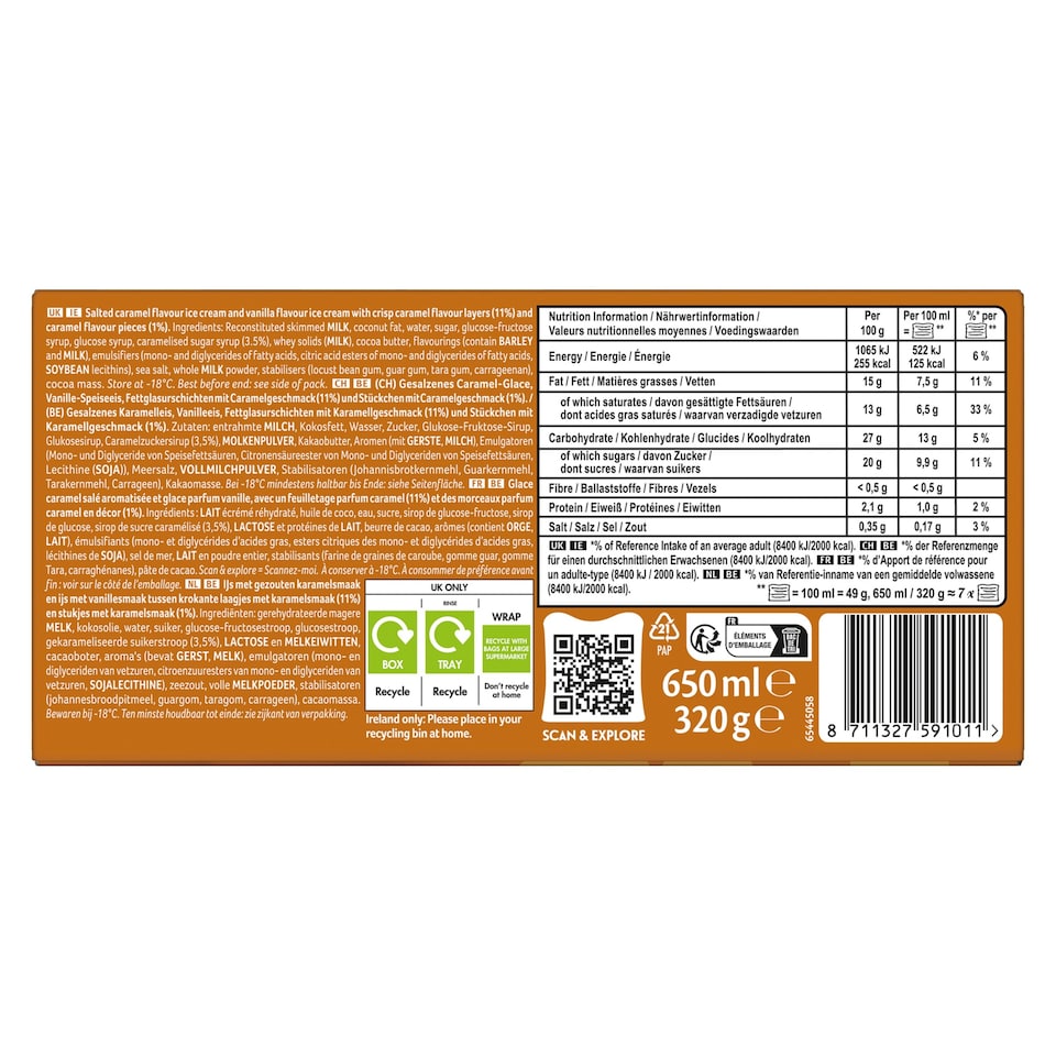 image 1 of Viennetta Ice Cream Salted Caramel 650 ml
