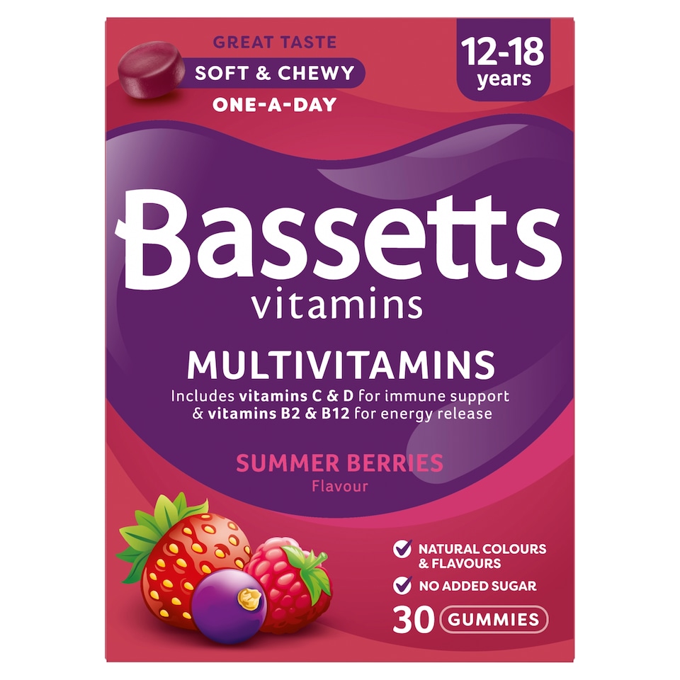 Bassetts Multivitamins ages 12-18 years Summer Berries 30 gummies