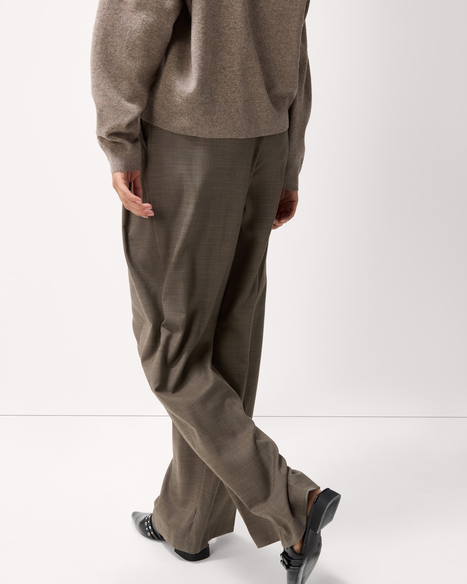 image 1 of F&F Pleated Wide Leg Belted Trousers in Brown