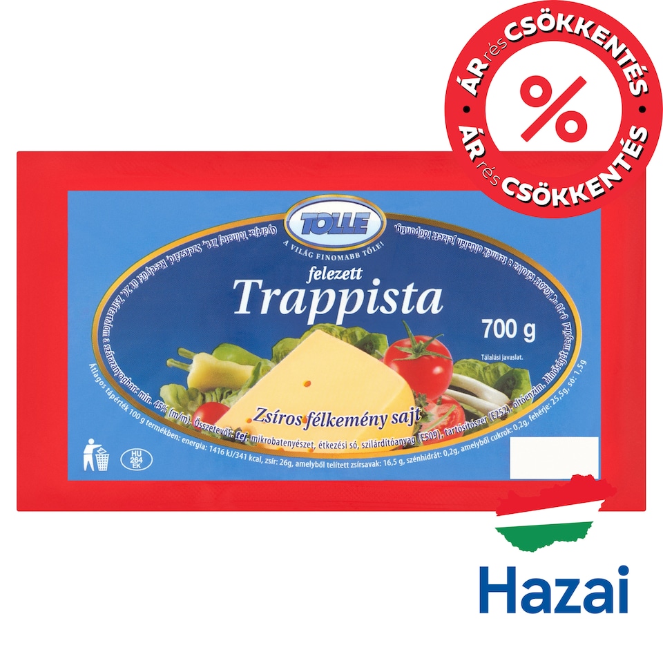 image 1 of Tolle Trappist Halved Fat Semi-Hard Cheese 700 g