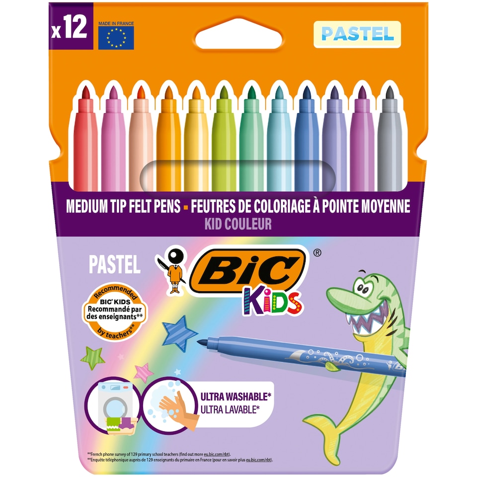 image 1 of BIC KIDS PASTEL FELT PENS 12 PACK