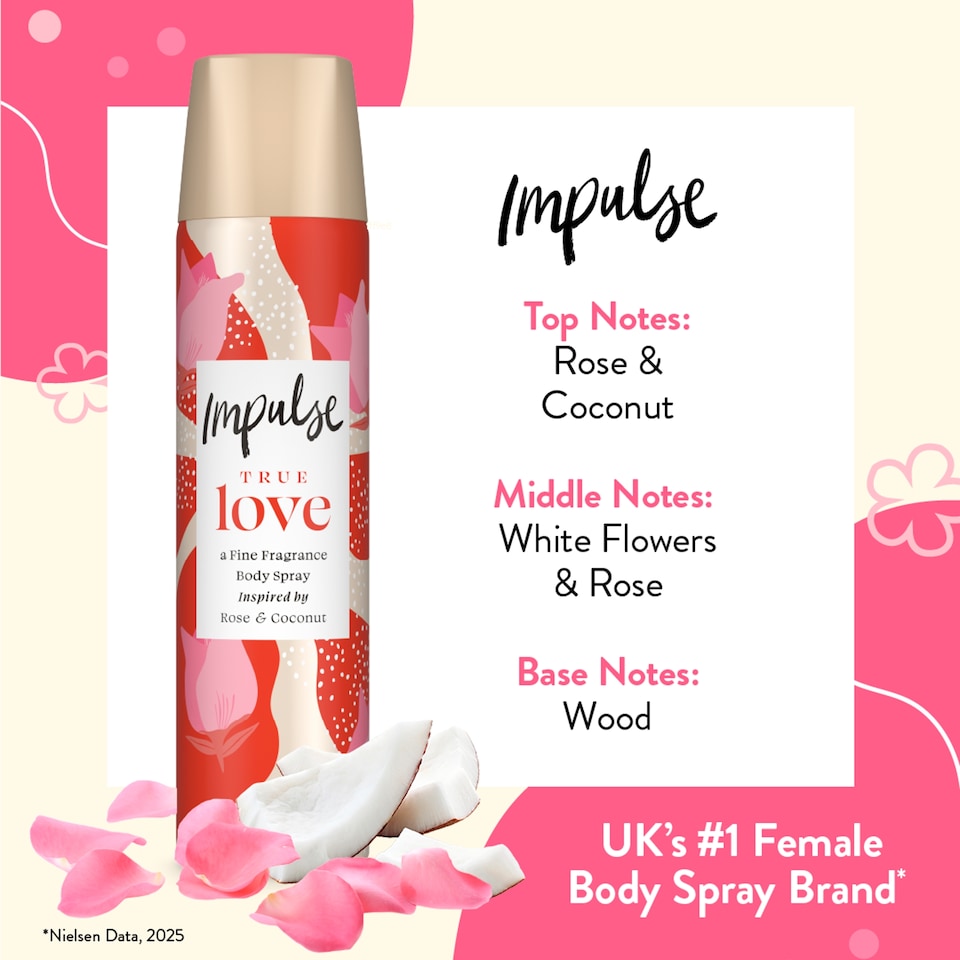 image 1 of Impulse True Love Body Spray Deodorant 75Ml