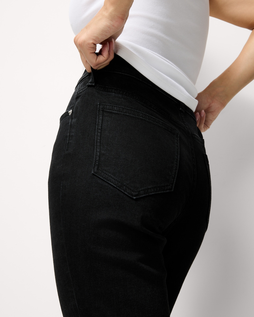 image 1 of F&F Mid Rise Bootcut Jeans in Black