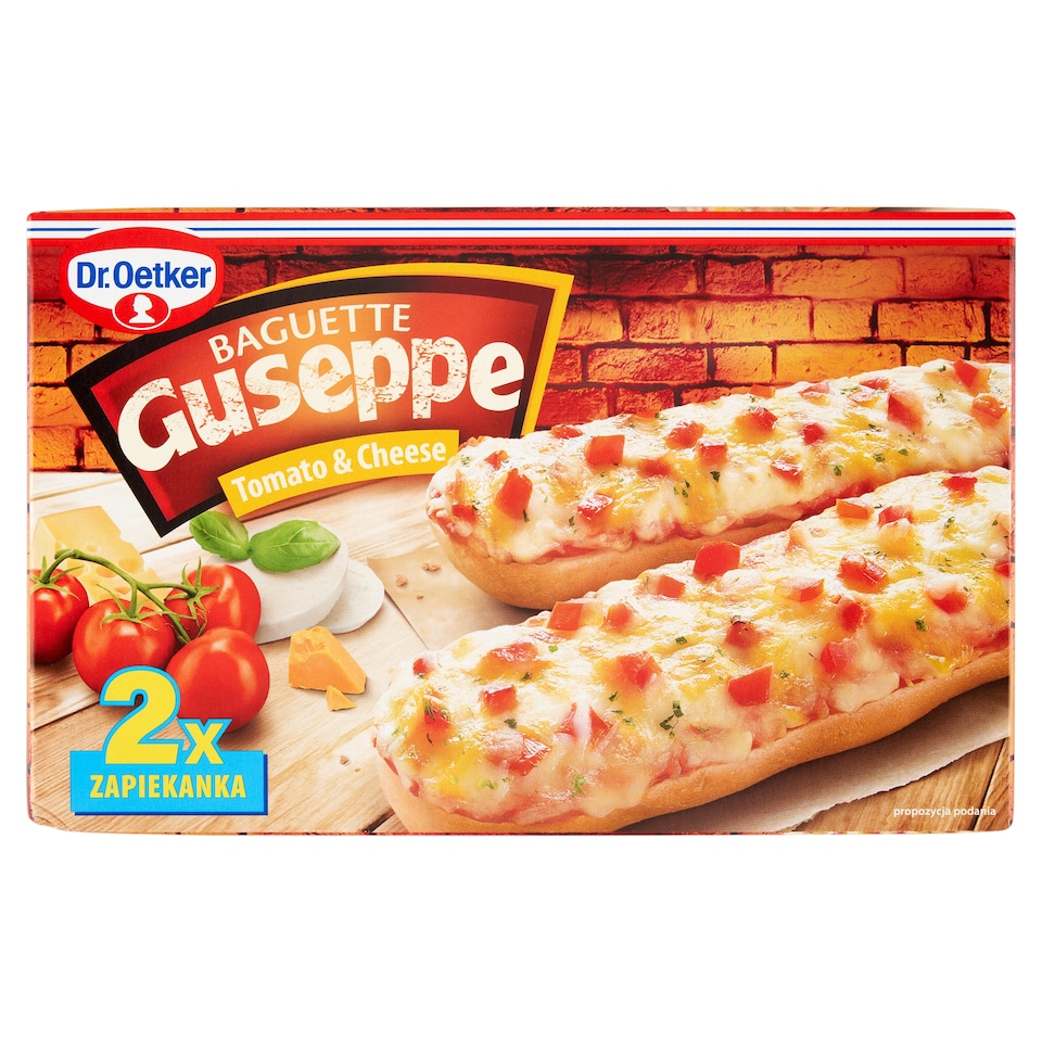Dr. Oetker Guseppe Quick-Frozen Baguette with Tomato, Edam, Cheddar and Mozzarella Cheese 2 x 125 g