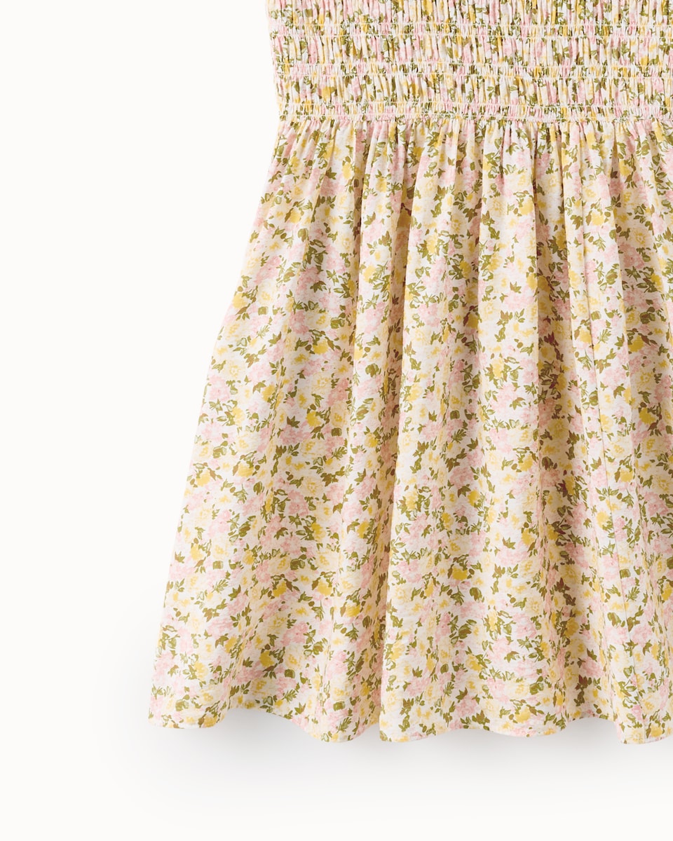 image 1 of F&F Shirred Sleeveless Mini Dress in Multi