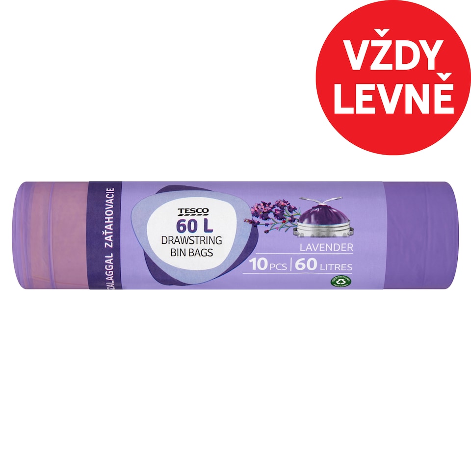 Tesco Odpadkové pytle levandule 60 l 10 ks