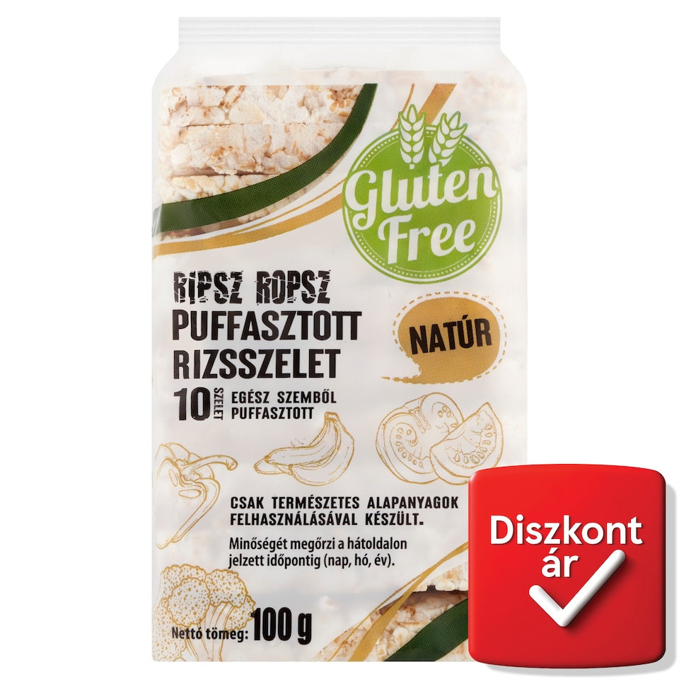 Ripsz Ropsz natúr puffasztott rizsszelet 100 g  1. kép