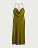 image 5 of F&F Satin Cowl Neck Midi Dress in Olive
