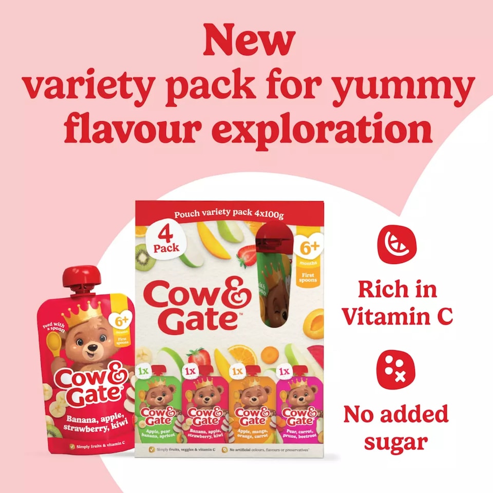 image 1 of Cow & Gate Pouch Mixed variety pack 4x100g