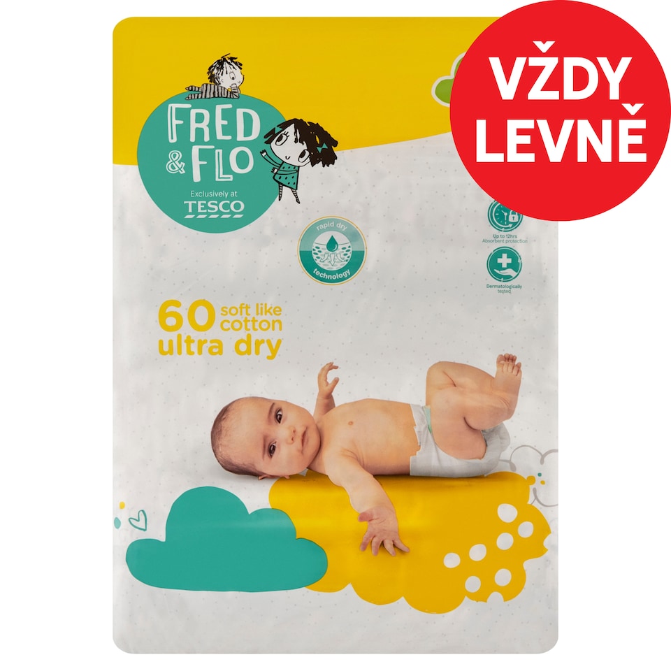 image 1 of Fred & Flo Diapers 2 Mini 3-6 kg 60 pcs