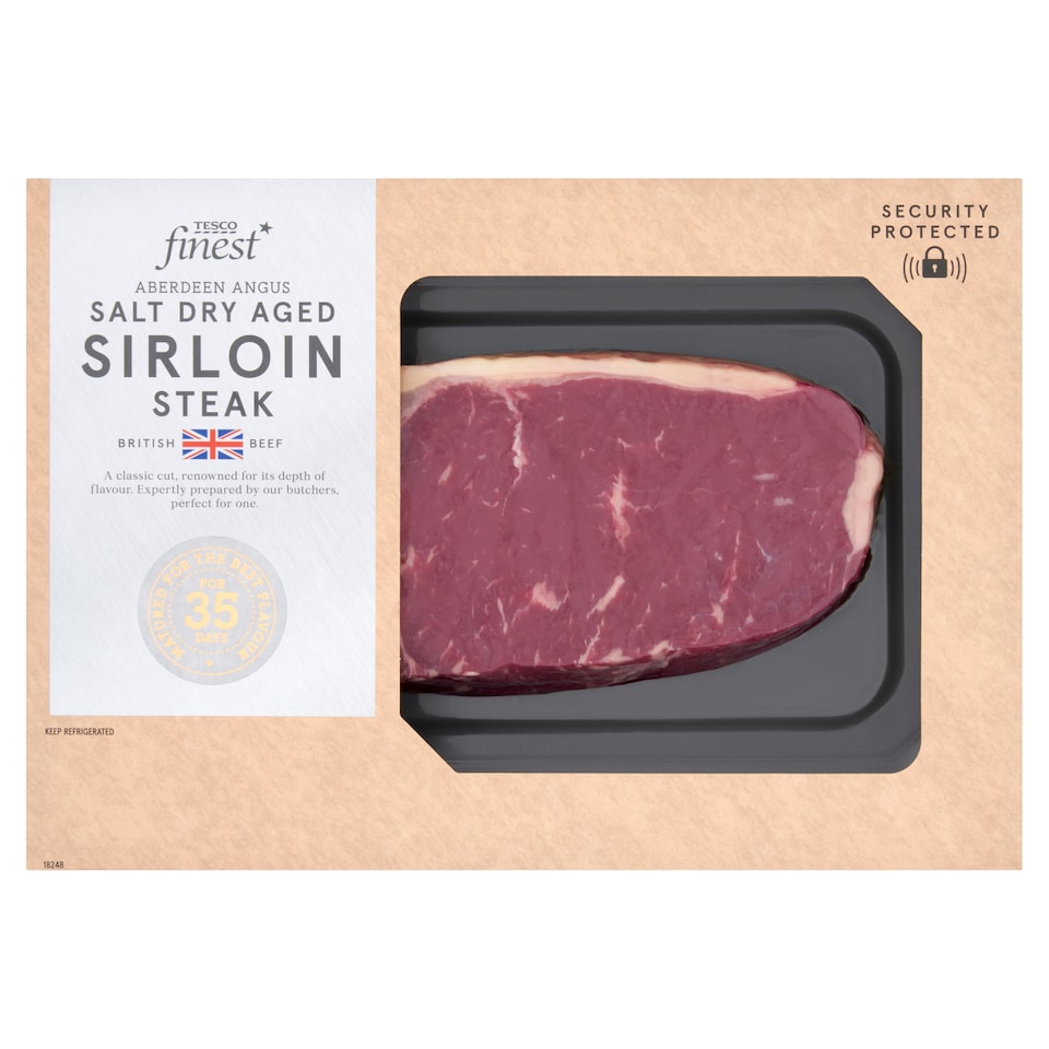 Tesco Finest AA Salt Dry Aged Beef Sirloin Steak 350g