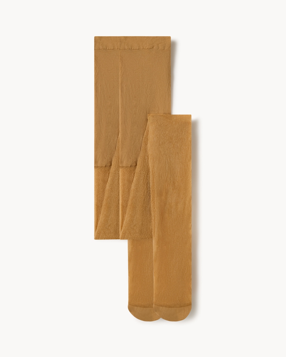image 1 of F&F 2-Pack 15 Denier Gloss Tights in Nude