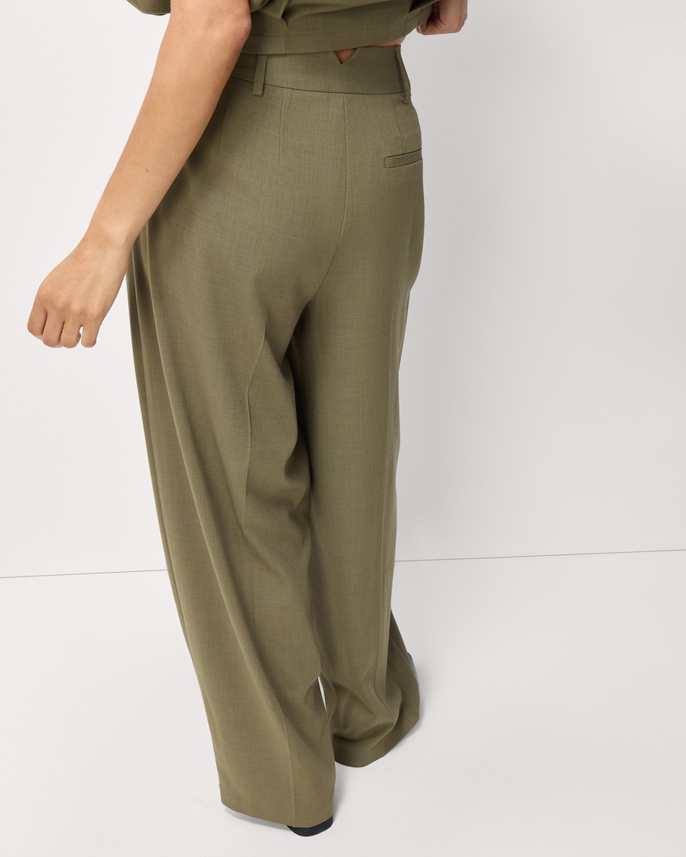 image 1 of F&F Wide Leg Tapered Trousers in Khaki