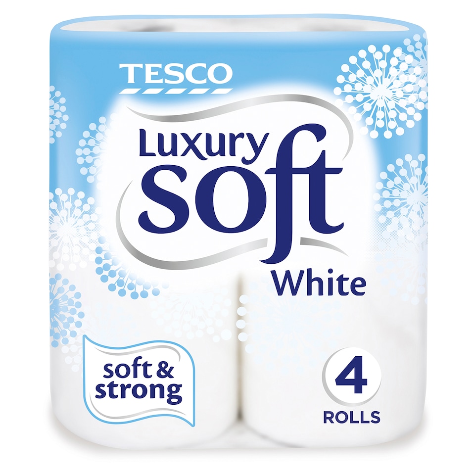 image 1 of Tesco Luxury Soft White Toilet Tissue 4 Rolls