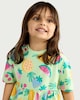 image 2 of F&F Girls Pure Cotton Fruit Print Short Sleeved Dress in Multi Green
