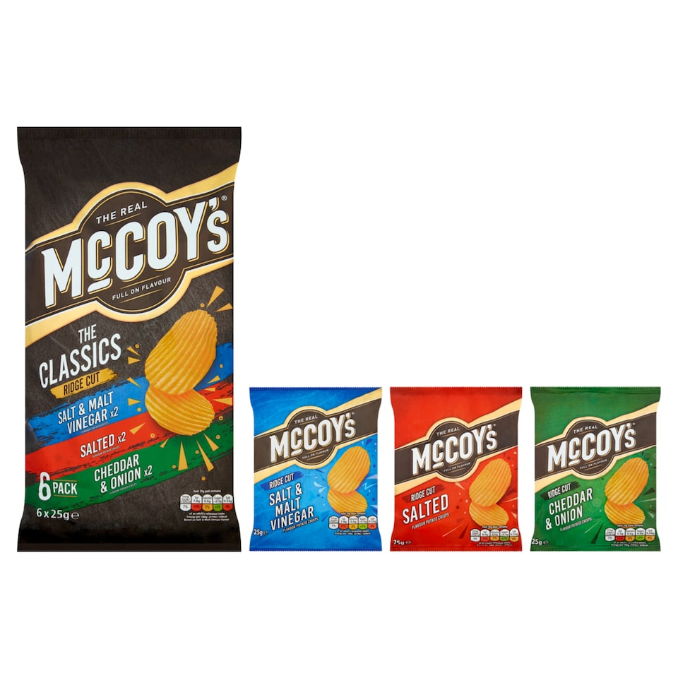 image 1 of Mccoy's Classic Variety Crisps 6X25g