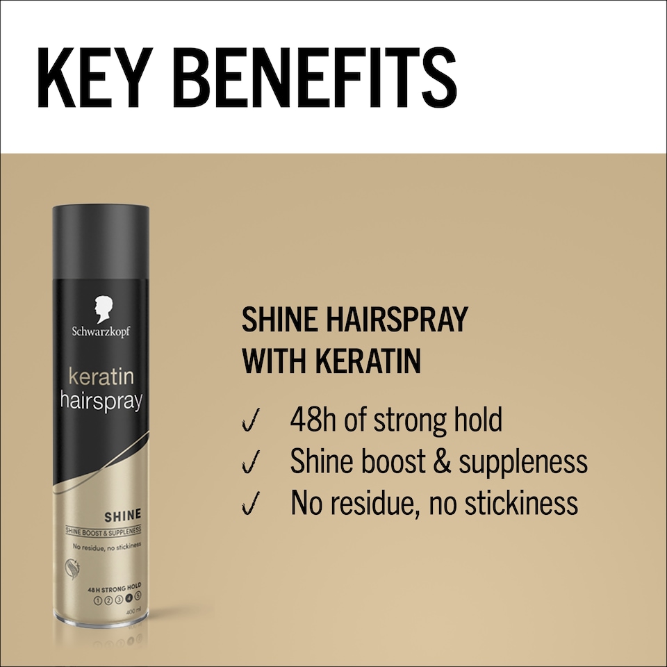image 1 of Schwarzkopf Styling Keratin Hair Spray 400Ml