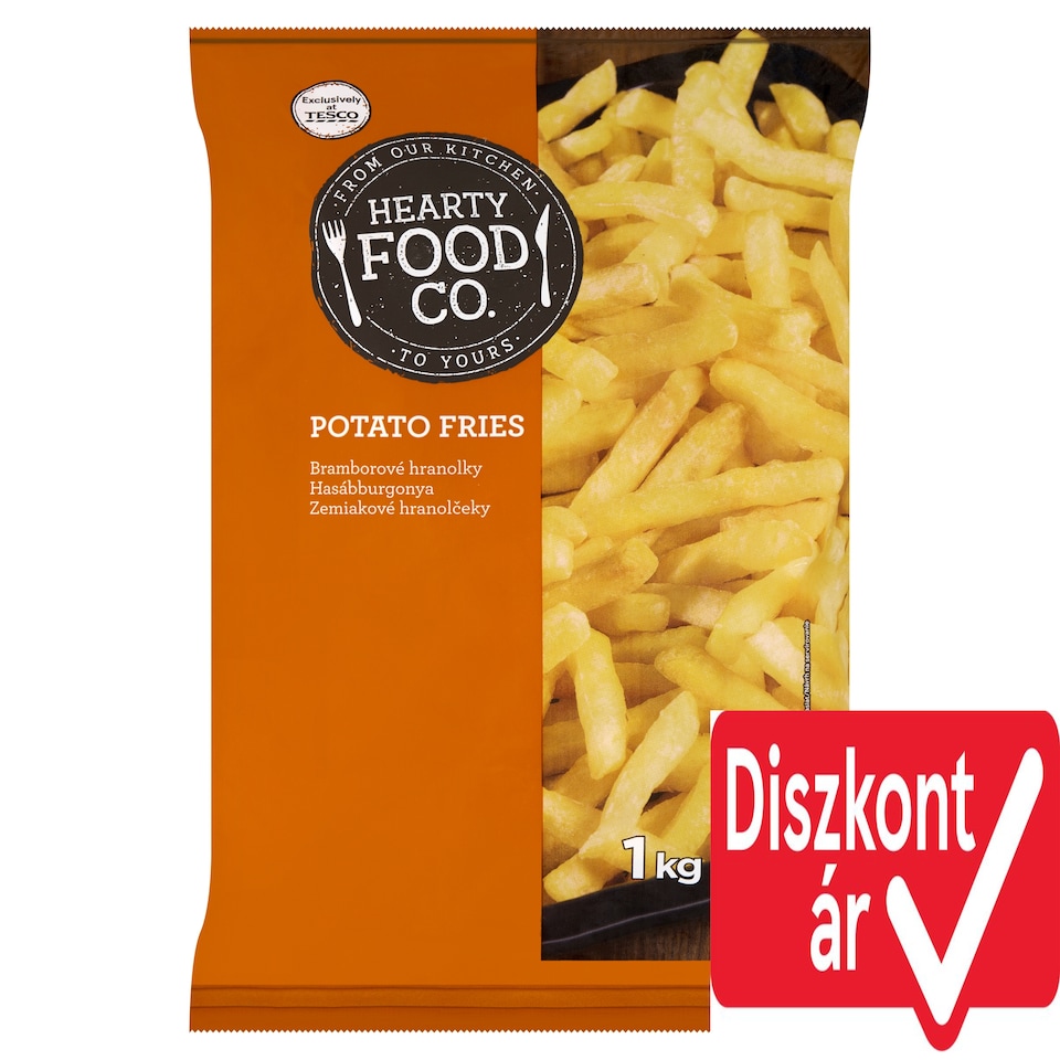 Hearty Food Co. gyorsfagyasztott, elősütött hasábburgonya 1 kg