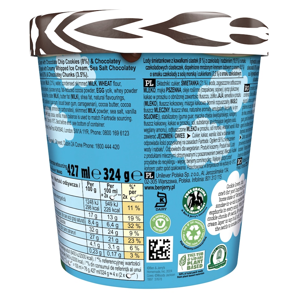 image 1 of Ben & Jerry's Sundae Cookie Vermonster Ice Cream Tub 427ml