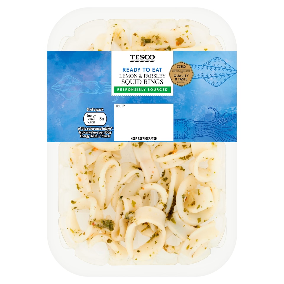 Tesco Ready to Eat Lemon & Parsley Squid Rings 4x 140g