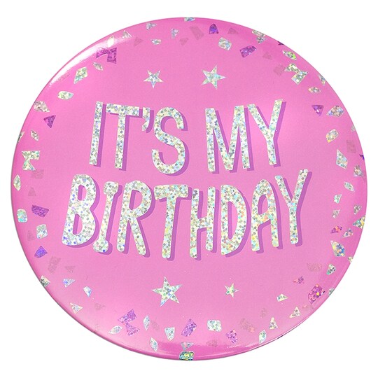 Tesco Large Birthday Pink Badge Tesco Groceries