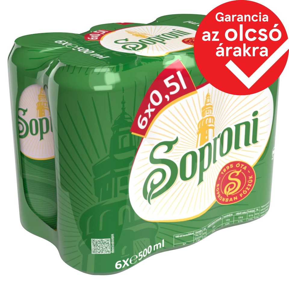 image 1 of Soproni Light Beer 4,5% 6 x 500 ml