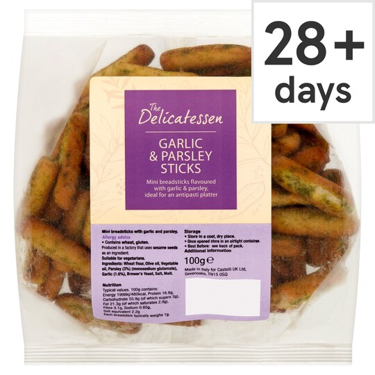 The Delicatessen Mini Breadsticks Garlic & Parsley Tesco Groceries