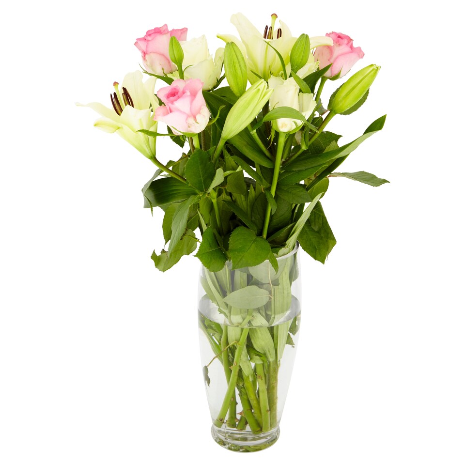 image 1 of Tesco Rose & Lily Flowers Bouquet