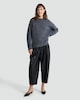 image 1 of The F&F Edit Ribbed Crew Neck Jumper with Wool in Grey