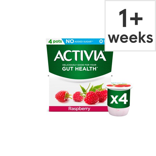 Activia Fat Free Raspberry Yogurt 4 X 120G Tesco Groceries