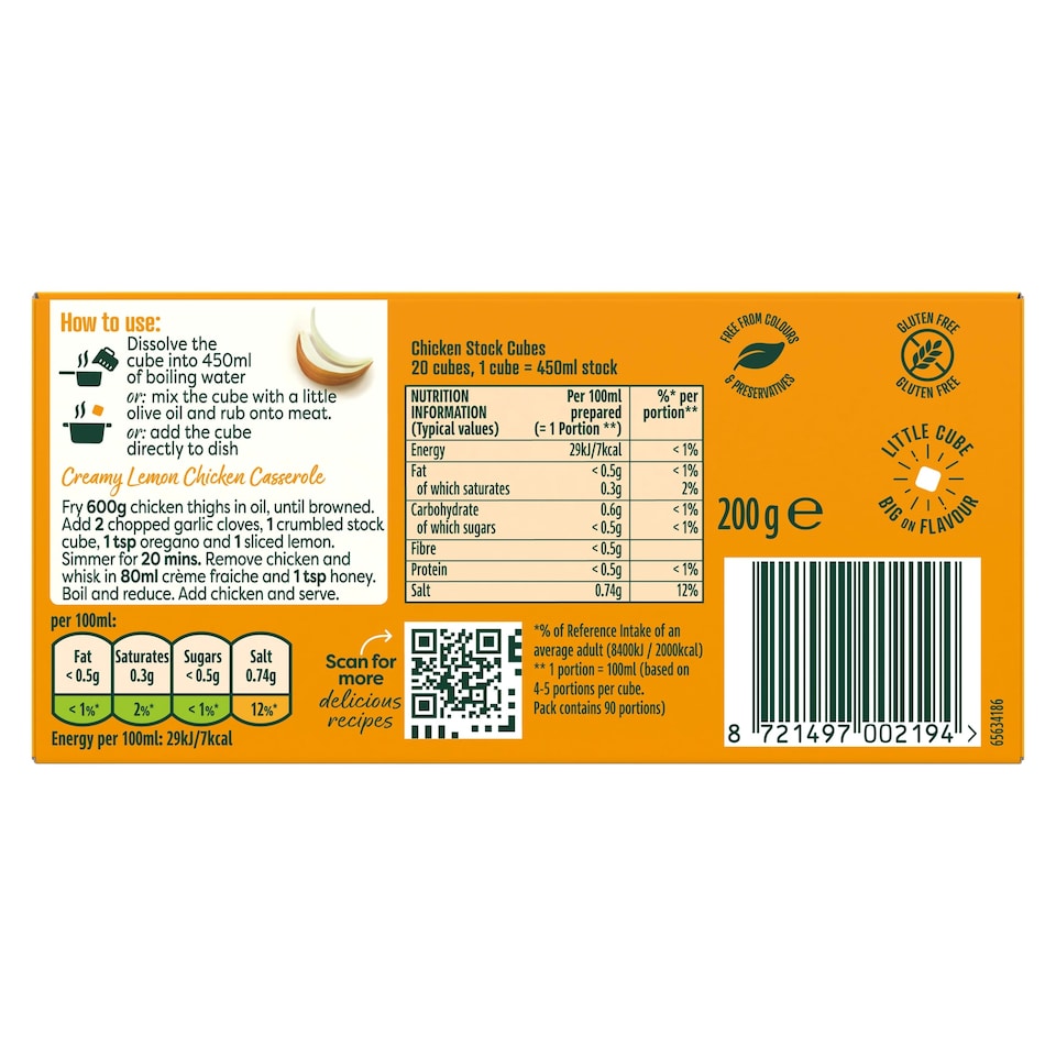 image 1 of Knorr Chicken 20 Stock Cubes 200g