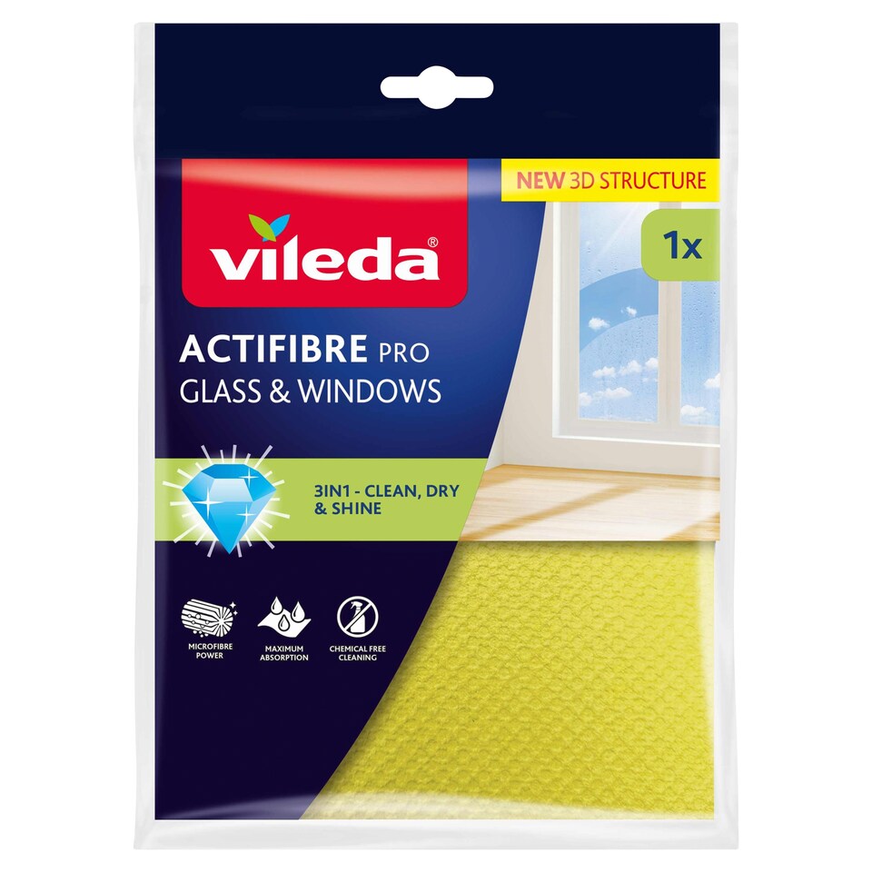 Vileda Actifibre Pro Glass & Windows Cloth