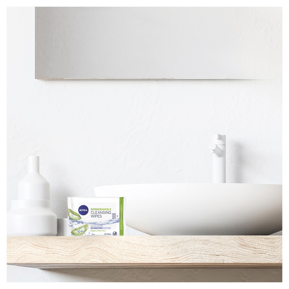 image 1 of Nivea Biodegradable Daily Essential Cleansing Face Wipes 25S
