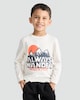 image 1 of F&F Boys Pure Cotton Always Wander Wild & Free Top in Cream