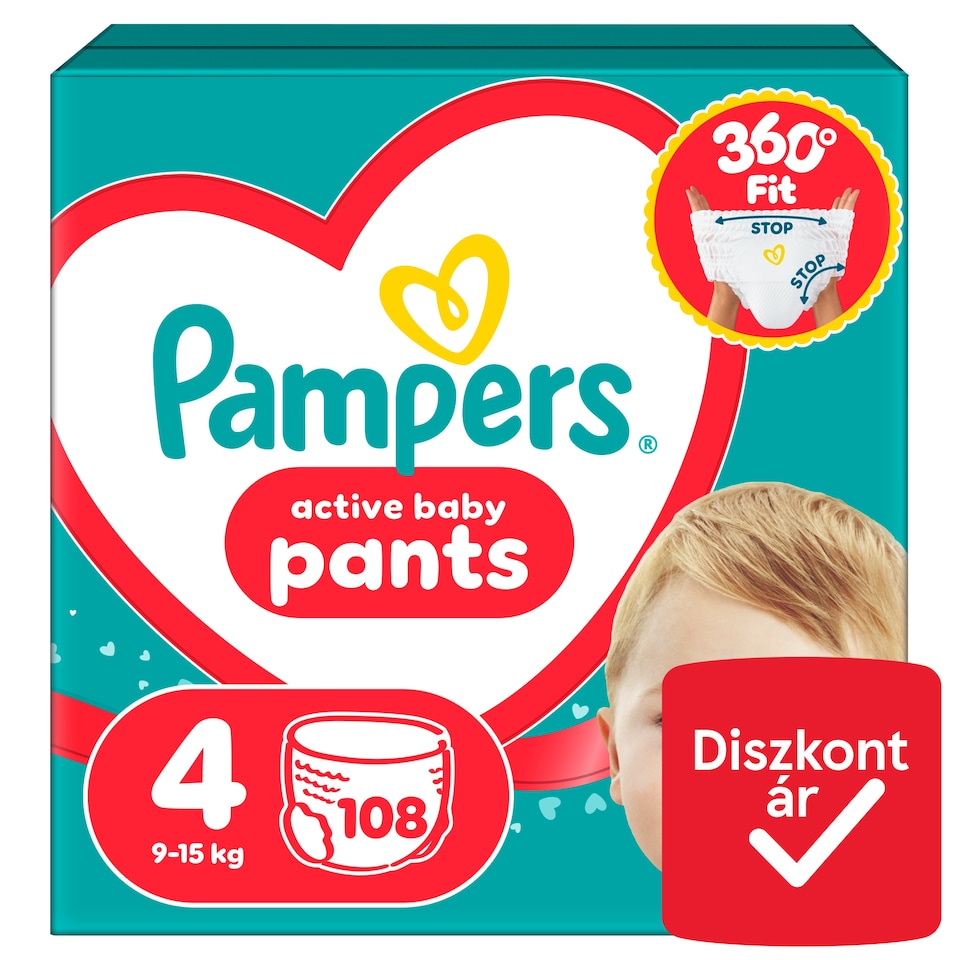 image 1 of Pampers Active Baby Pants Size 4, 108 Nappies, 9kg-15kg