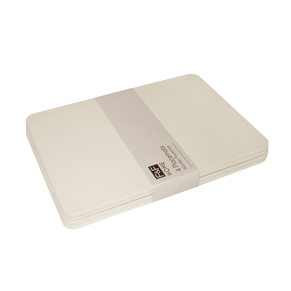 image 1 of F&F Home Cream Wooden Placemat 4 Pack 