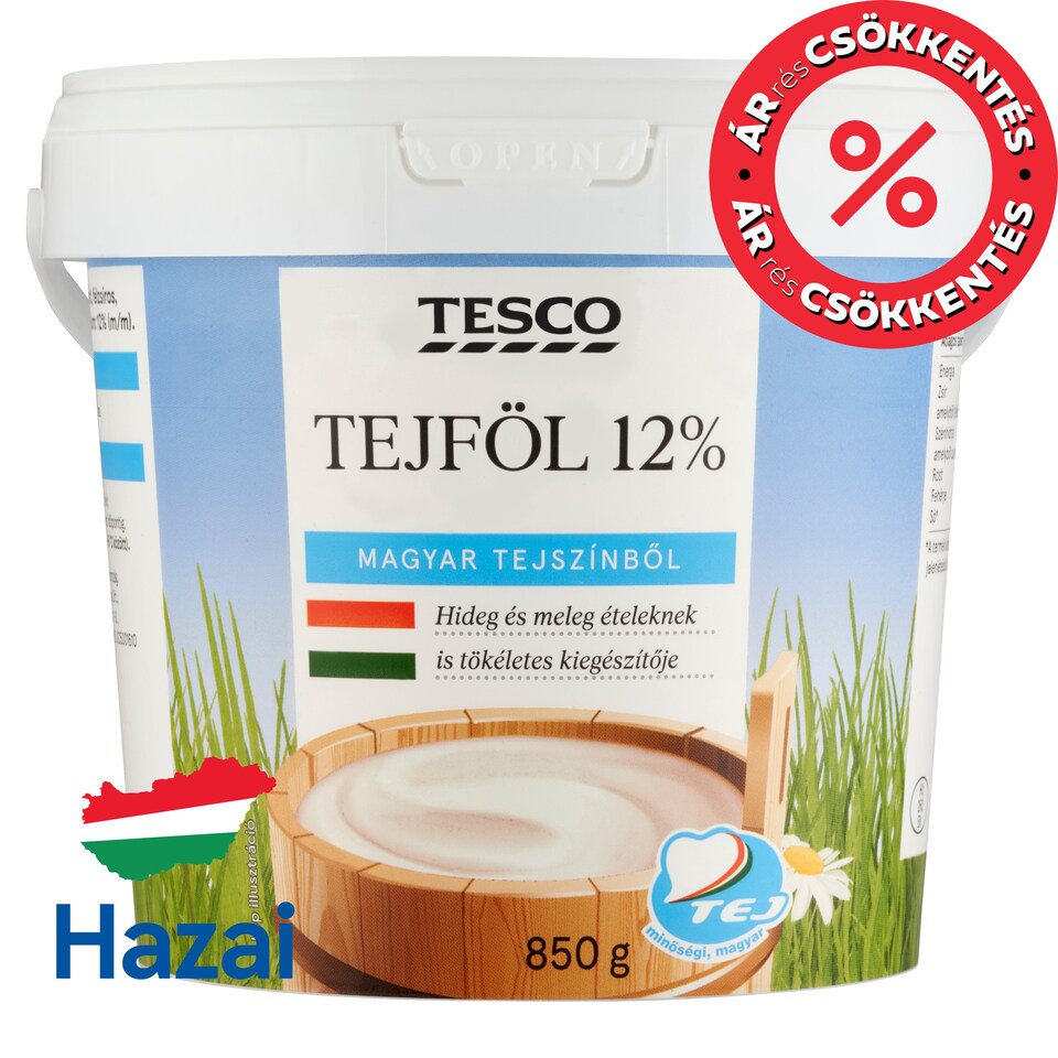 Tesco félzsíros tejföl 12% 850 g
