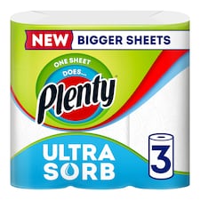 Plenty Ultrasorb Kitchen Roll 3 Rolls 