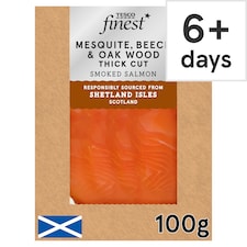 Tesco Finest Mesquite, Beech & Oak Wood Smoked Salmon 100g