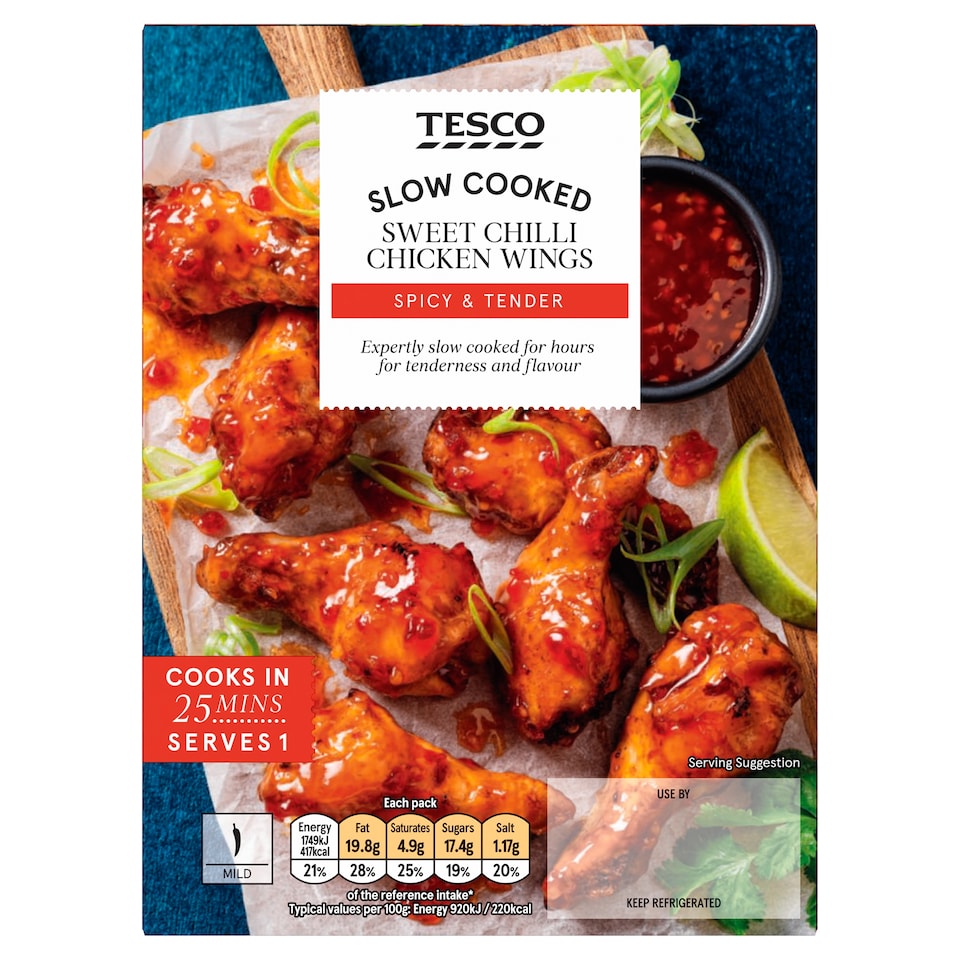 Tesco Slow Cooked Sweet Chilli Chicken Wings 310g