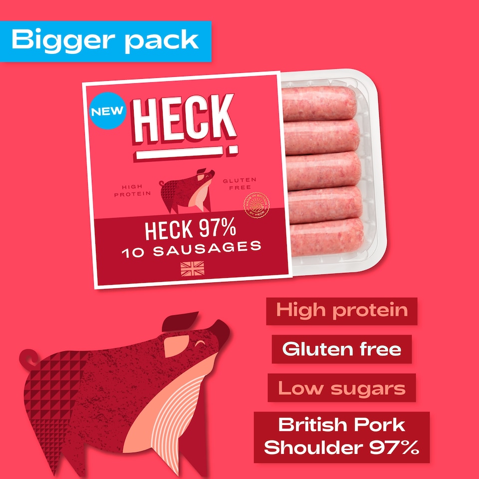 image 1 of HECK! 97% 10 Pork Sausages 660g
